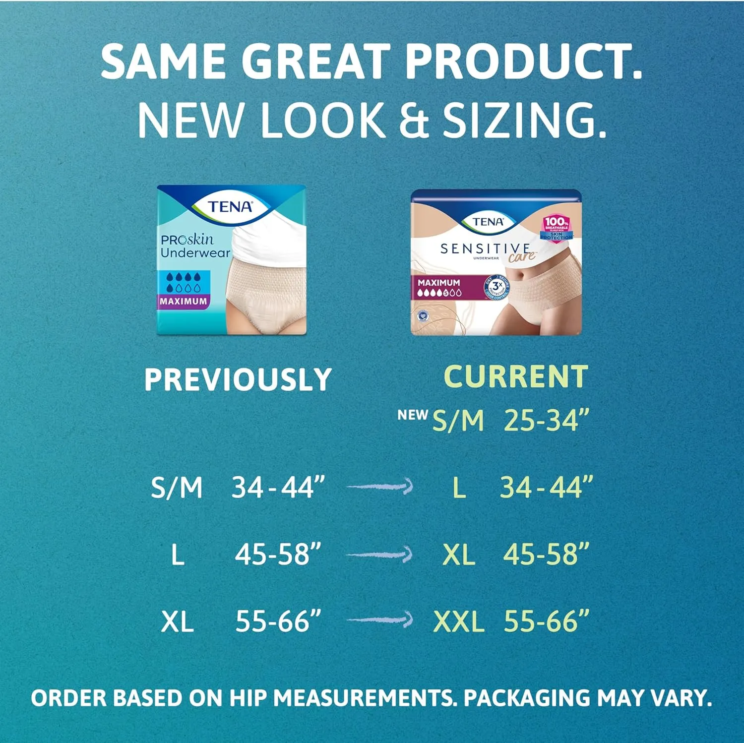 TENA Incontinence Underwear for Women, Maximum Absorbency, ProSkin - Large - 72 Count