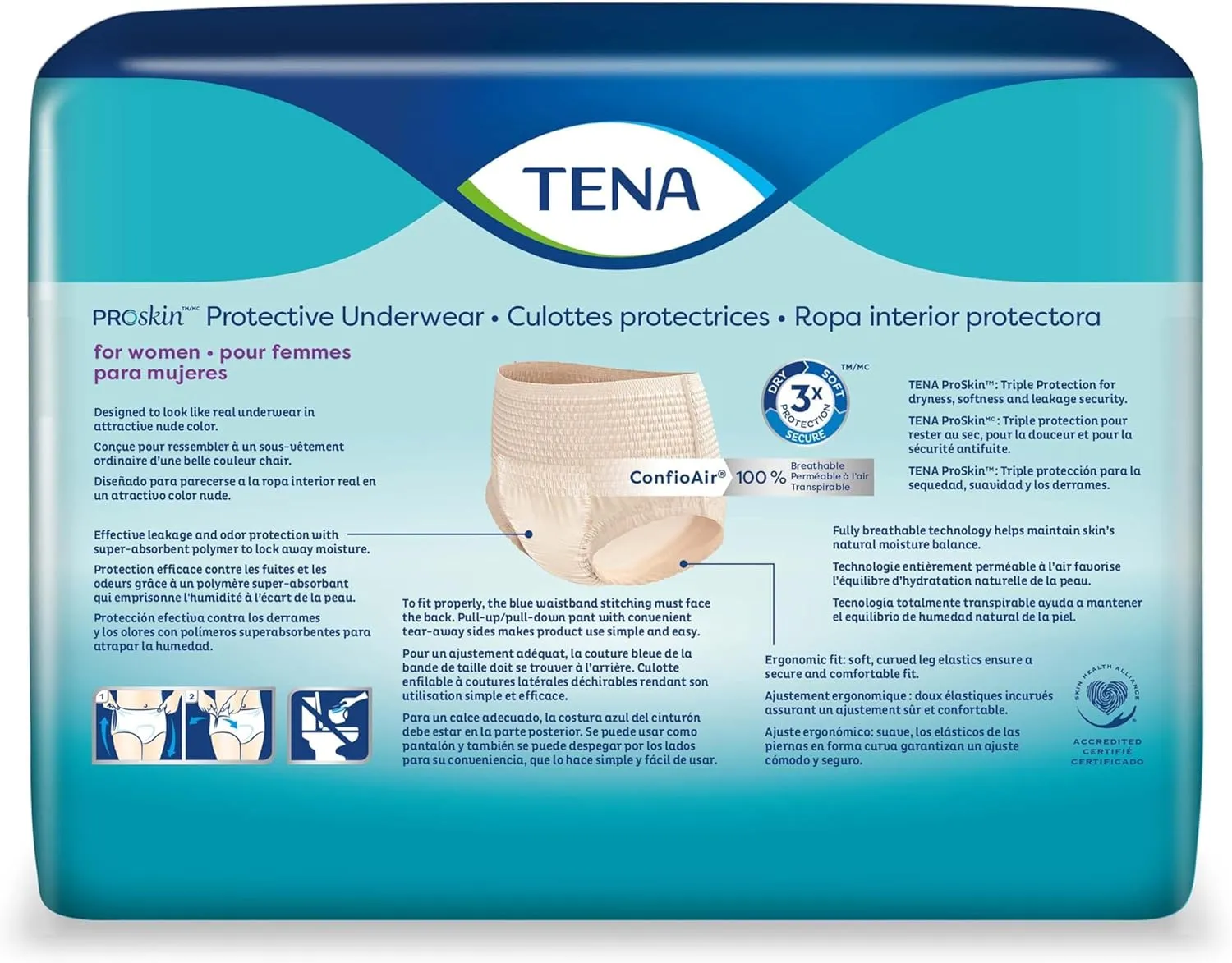 TENA Incontinence Underwear for Women, Maximum Absorbency, ProSkin - Small/Medium - 80 Count