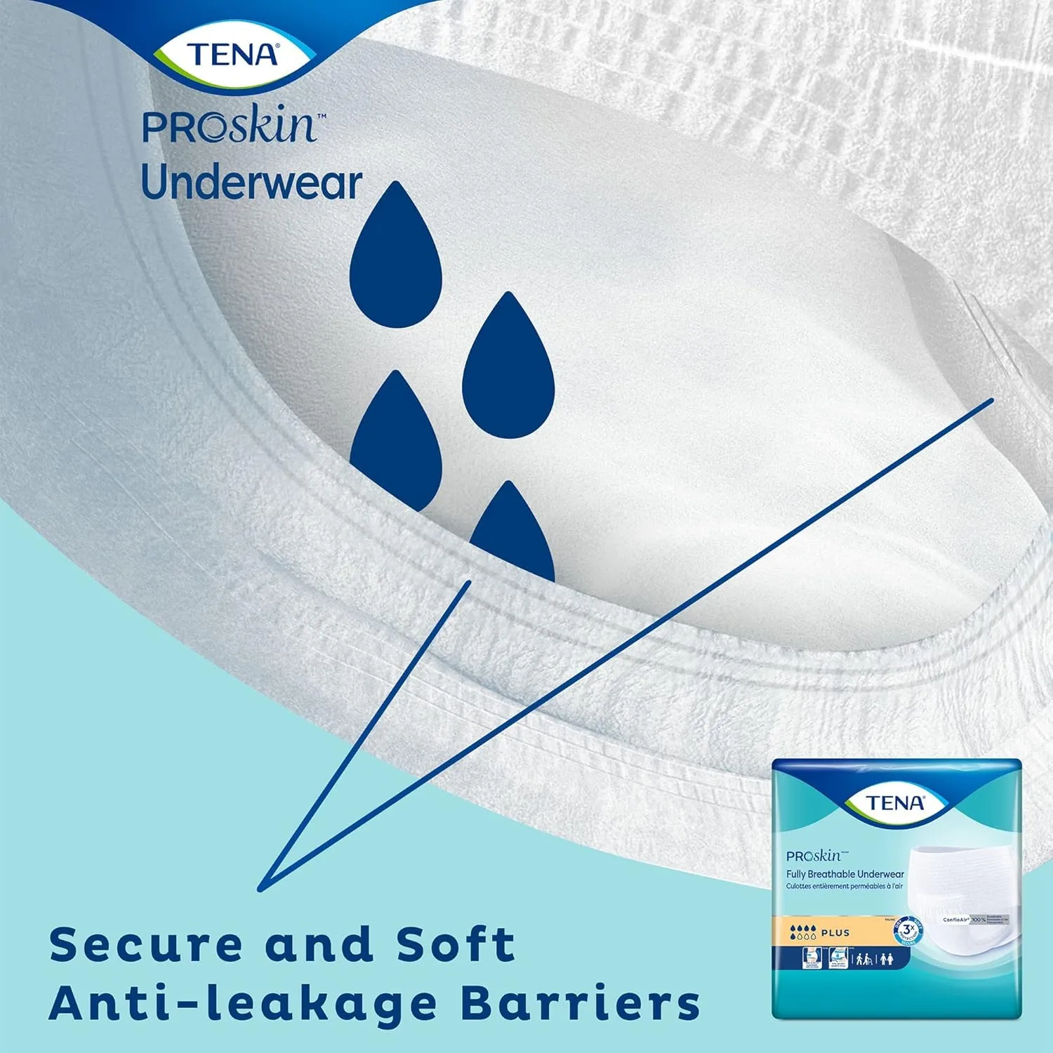 TENA ProSkin Plus Disposable Underwear Pull On with Tear Away Seams Medium, 72632, 80 Ct