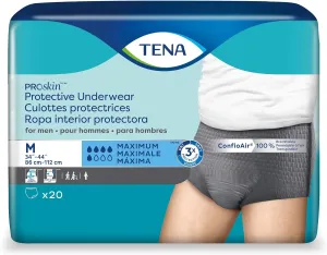 TENA ProSkin™ Protective Incontinence Underwear for Men, Maximum Absorbency, Small/Medium, 20 Count