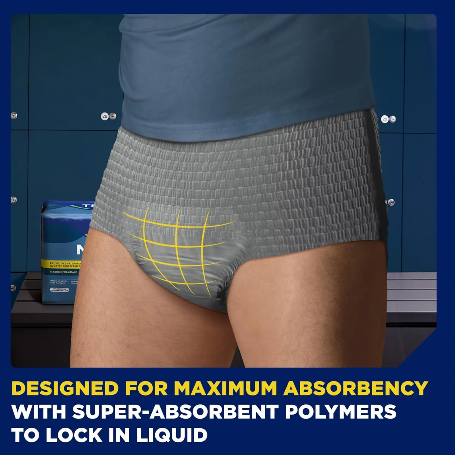TENA Protective Adult Incontinence Underwear for Men, Maximum, Large, Grey, Disposable, 80 Count (New Sizing)