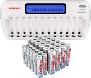 Tenergy 36 Pack Premium AA and AAA NiMH Rechargeable Batteries, 1.2V AA and AAA Batteries Ideal Everyday Electronics and high Power Devices