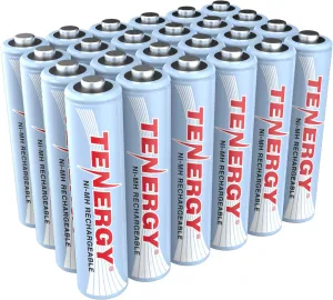 Tenergy AAA Rechargeable Battery, High Capacity 1000mAh NiMH AAA Battery, 1.2V Triple A Batteries 24 Pack