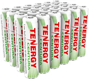 Tenergy Centura AAA NIMH Rechargeable Battery, 800mAh Low Self-Discharge Triple A Battery, 24 Pack