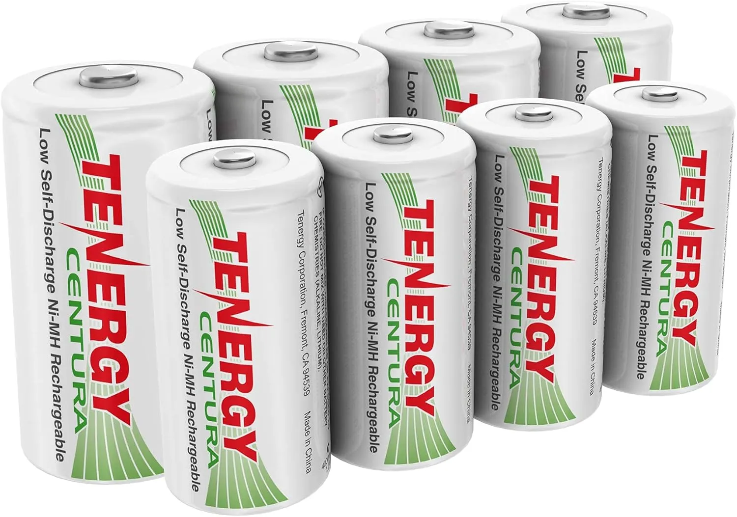 Tenergy Centura Low Self Discharge 8 Pack NiMH Rechargeable Battery Combo, Includes 4xC 4xD Rechargeable Batteries,