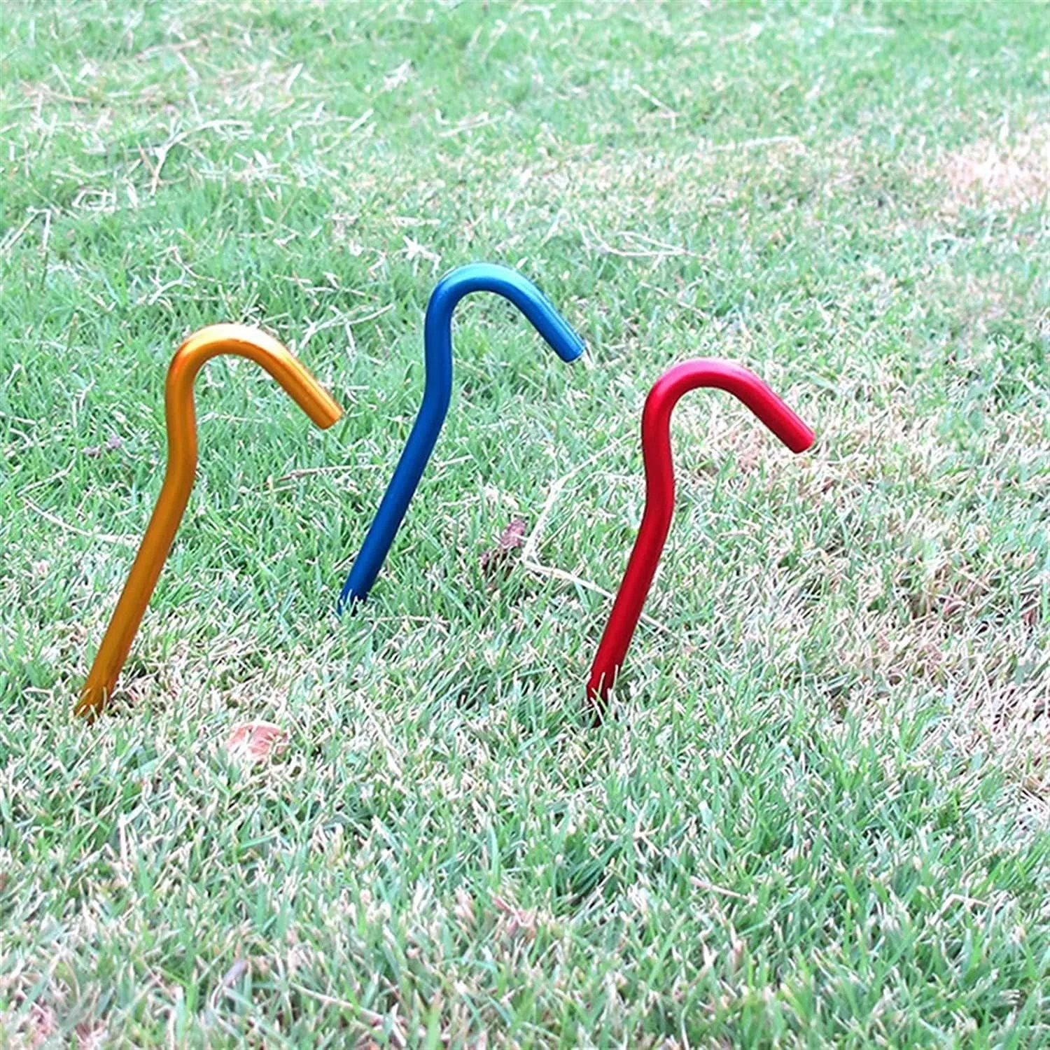 Tent Stakes Tent Stakes 18cm Tent Pegs Aluminum Alloy Tent Peg, Tent Accessories/Pitching Camping Tent for Camping, Hiking, Backpacking(Red,12Pcs)