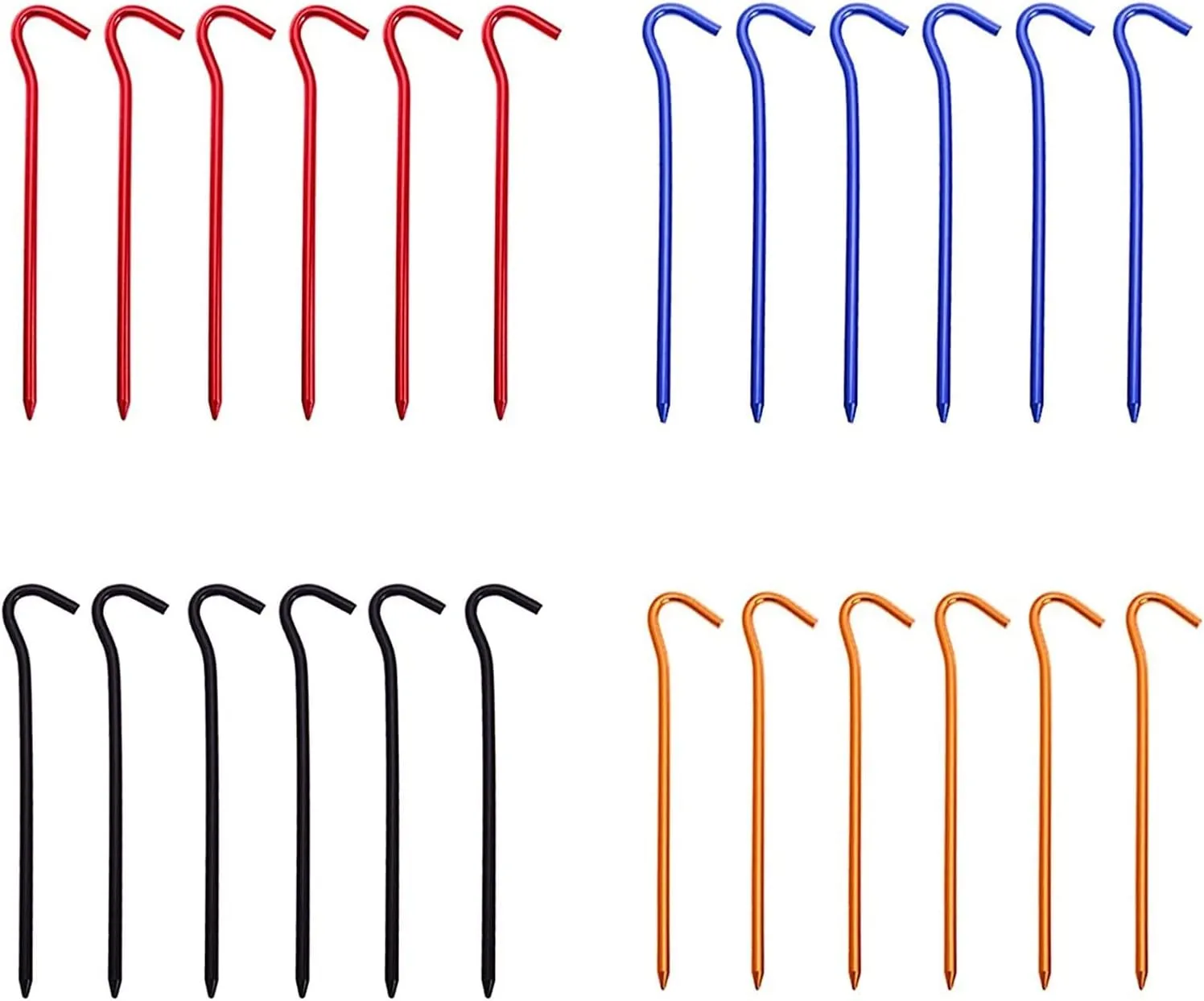 Tent Stakes Tent Stakes 18cm Tent Pegs Aluminum Alloy Tent Peg, Tent Accessories/Pitching Camping Tent for Camping, Hiking, Backpacking(Red,12Pcs)