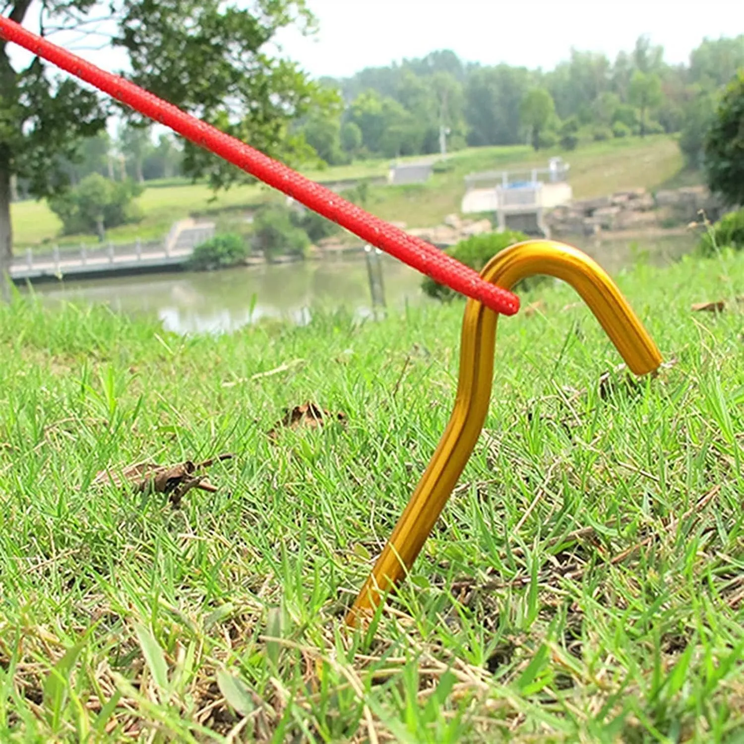 Tent Stakes Tent Stakes 18cm Tent Pegs Aluminum Alloy Tent Peg, Tent Accessories/Pitching Camping Tent for Camping, Hiking, Backpacking(Red,12Pcs)