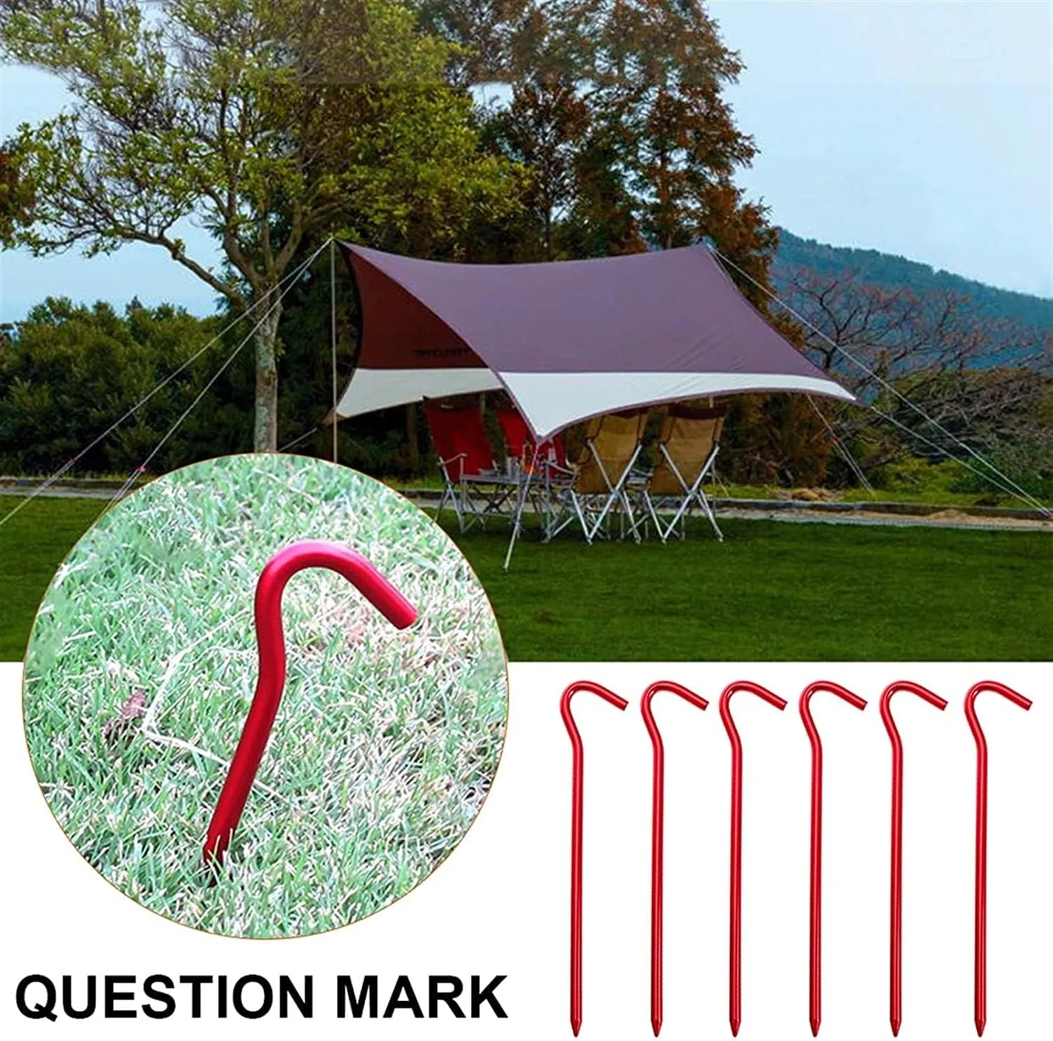 Tent Stakes Tent Stakes 18cm Tent Pegs Aluminum Alloy Tent Peg, Tent Accessories/Pitching Camping Tent for Camping, Hiking, Backpacking(Red,12Pcs)