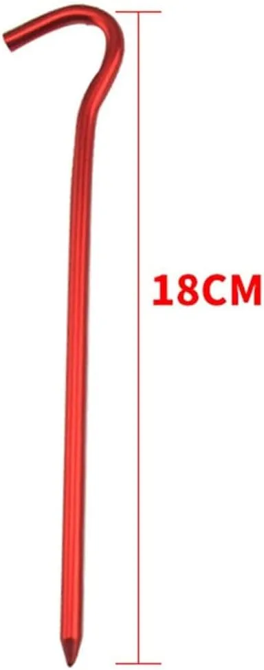 Tent Stakes Tent Stakes 18cm Tent Pegs Aluminum Alloy Tent Peg, Tent Accessories/Pitching Camping Tent for Camping, Hiking, Backpacking(Red,12Pcs)