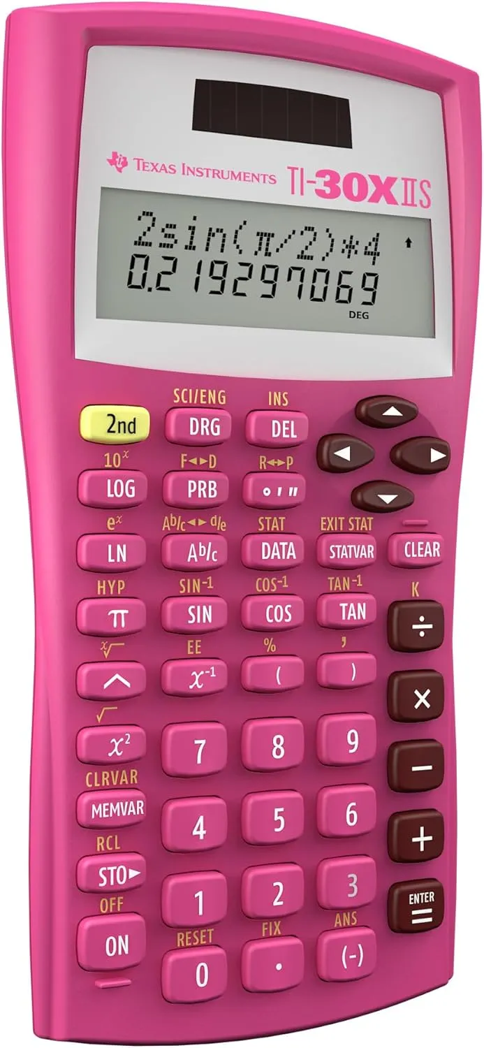 Texas Instruments TI-30X IIS 2-Line Scientific Calculator, Pink