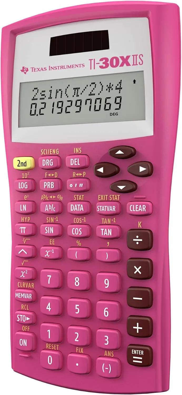 Texas Instruments TI-30X IIS 2-Line Scientific Calculator, Pink