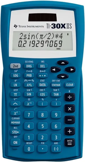 Texas Instruments TI-30XIIS Scientific Calculator, Blue