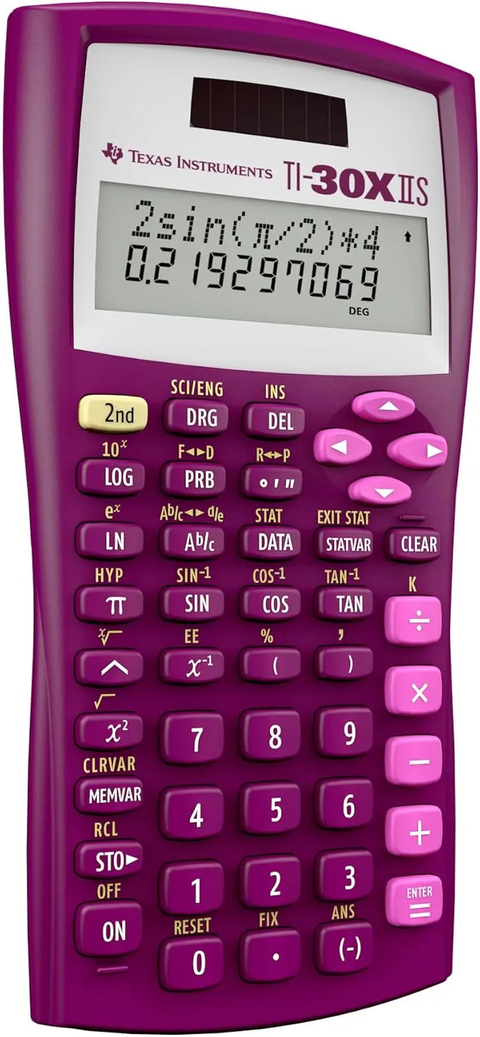 Texas Instruments TI-30XIIS Scientific Calculator, Raspberry Small