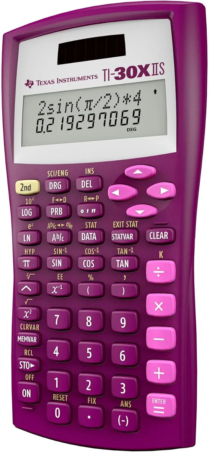 Texas Instruments TI-30XIIS Scientific Calculator, Raspberry Small
