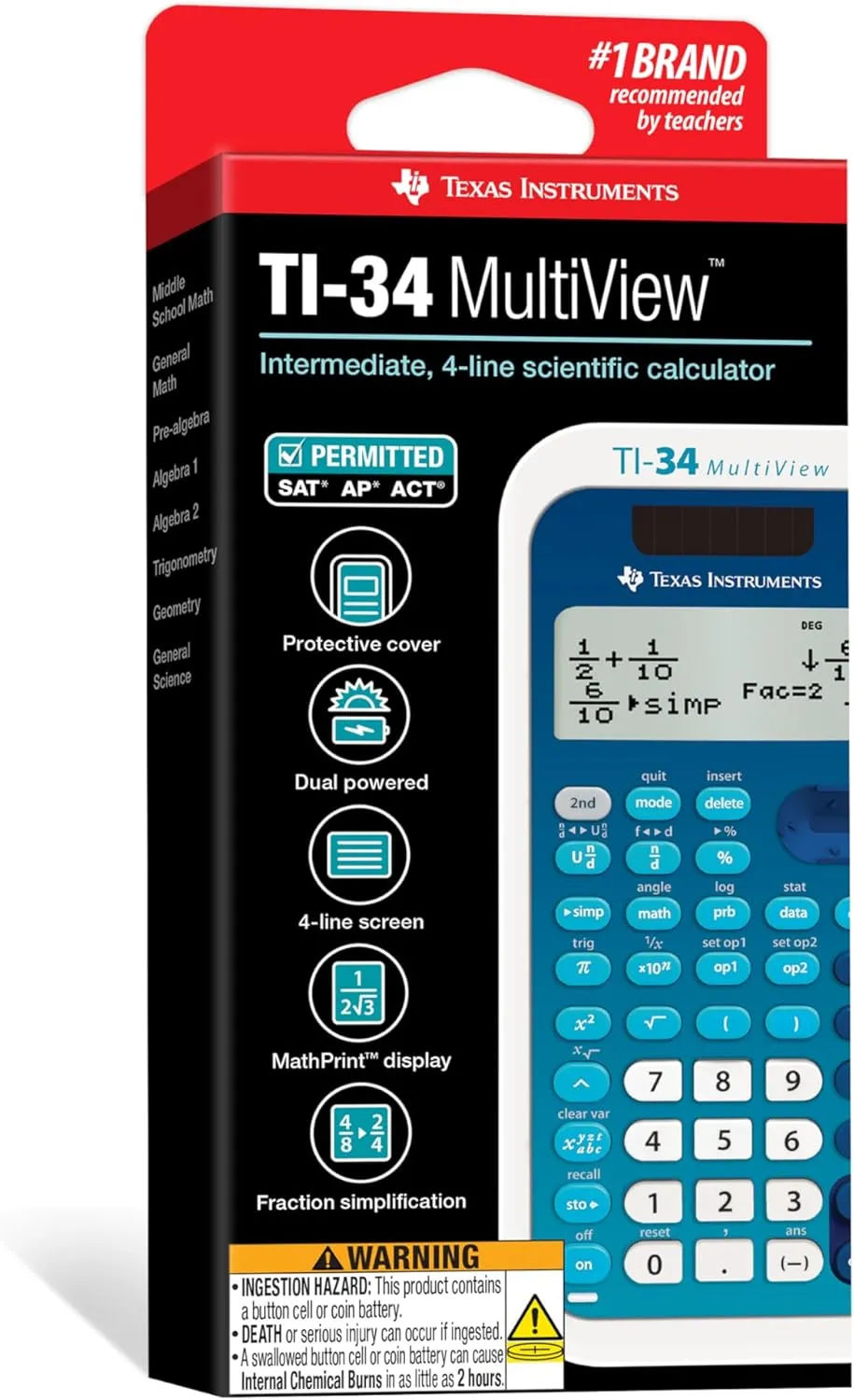 Texas Instruments TI-34 MultiView Scientific Calculator