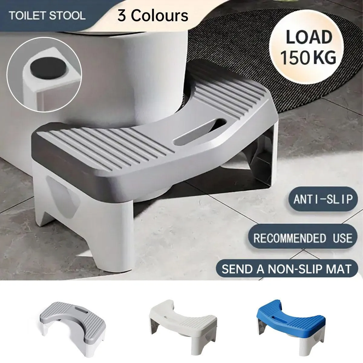 Thickened Toilet Squatting Stool Bathroom Footstool Household Restroom Pad