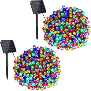 Toodour Solar Christmas Lights, 72ft 200 LED 8 Modes Solar String Lights, Waterproof Solar Outdoor String Lights for Garden, Patio, Fence, Holiday, Party, Balcony, Christmas Decorations (Multicolor)