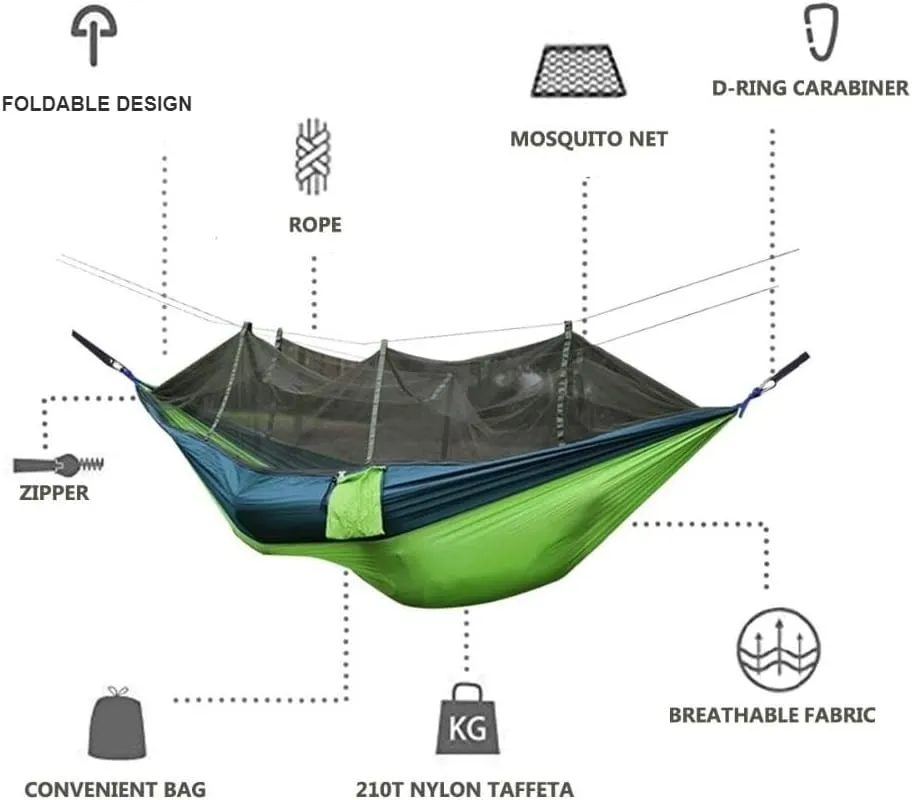 Touch of Smart Hammock with Mosquito Net - Blue