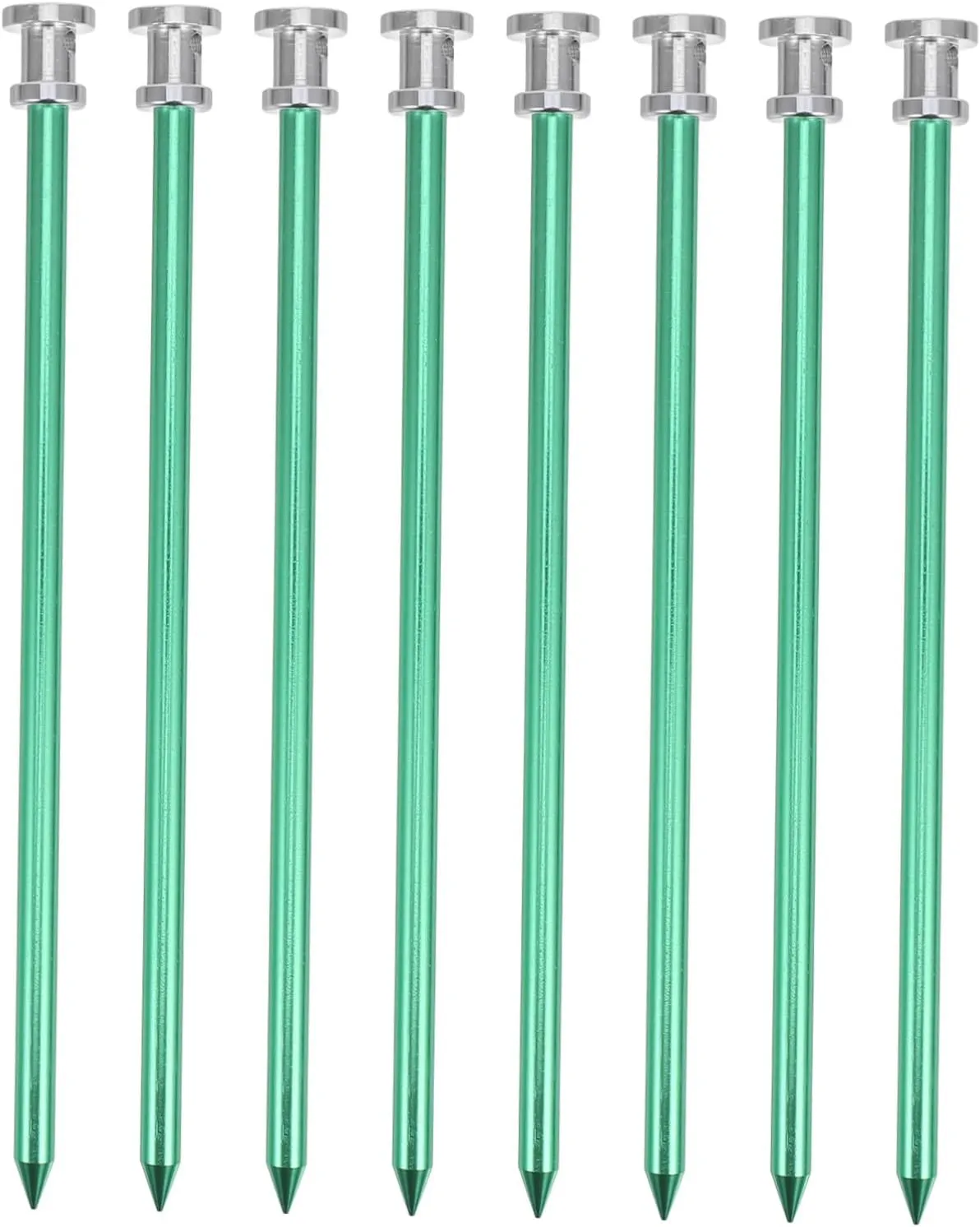Toyvian 8pcs Tent Stakes Set Aluminum Alloy Tent Pegs for Camping Tent Stakes Ground Nails Hole Design for Outdoor and Garden Use Random