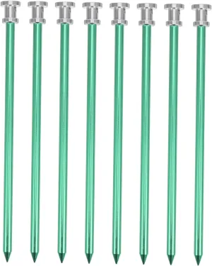 Toyvian 8pcs Tent Stakes Set Aluminum Alloy Tent Pegs for Camping Tent Stakes Ground Nails Hole Design for Outdoor and Garden Use Random