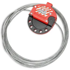 TRADESAFE Lockout Tagout Adjustable Cable Lock - 10 ft Steel Cable Lock with Vinyl Coating, Premium Grade Loto Cable, OSHA Compliant