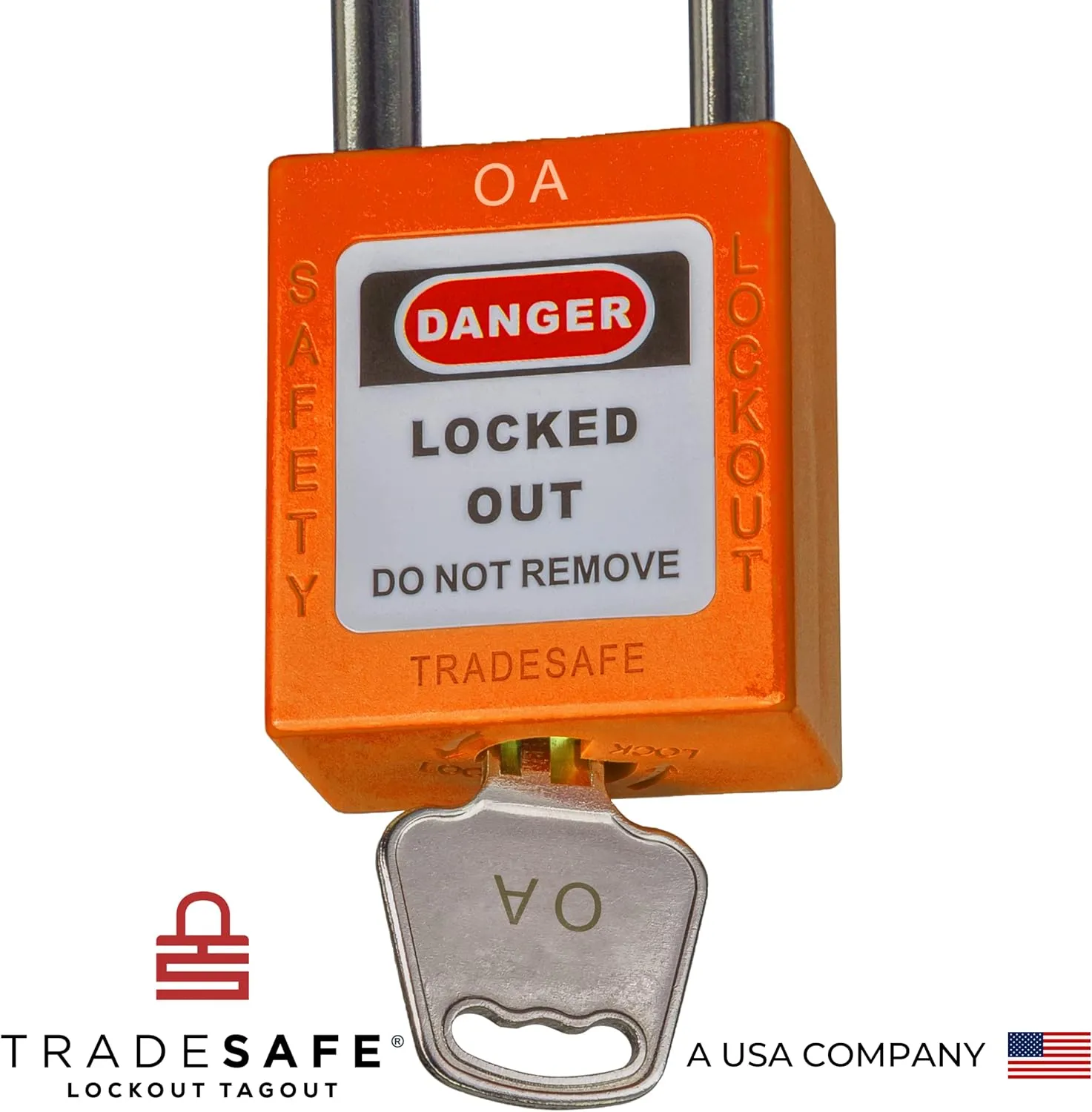 TRADESAFE Lockout Tagout Lock Sets, 10 Orange Keyed Alike Unlimited Grouping Safety Padlocks, 2 Keys Per Lock, OSHA Compliant Loto Locks, for Lock Out Tag Out Kits