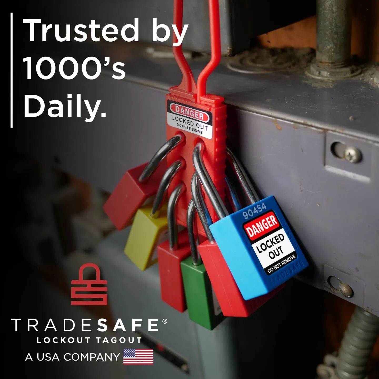 TRADESAFE Lockout Tagout Locks Set - 10 Red Loto Locks, Lockout Locks Keyed Different, 1 Key Per Lock, OSHA Compliant Lock Out Tag Out Padlocks, Safety Padlocks for Electrical Lockout Tag Out Kits