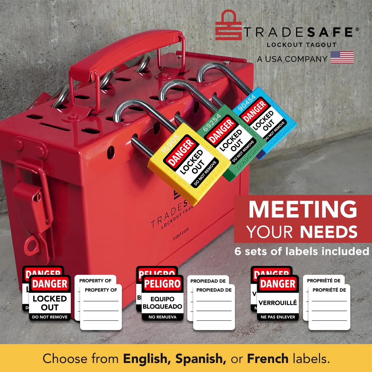 TRADESAFE Lockout Tagout Locks Set - 10 Red Loto Locks, Lockout Locks Keyed Different, 2 Keys Per Lock, OSHA Compliant Lock Out Tag Out Padlocks, Safety Padlocks for Electrical Lockout Tag Out Kits