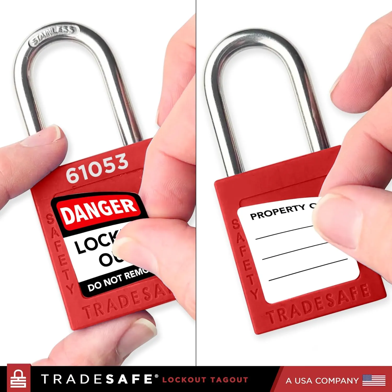TRADESAFE Lockout Tagout Locks Set - 10 Red Loto Locks, Lockout Locks Keyed Different, 2 Keys Per Lock, OSHA Compliant Lock Out Tag Out Padlocks, Safety Padlocks for Electrical Lockout Tag Out Kits