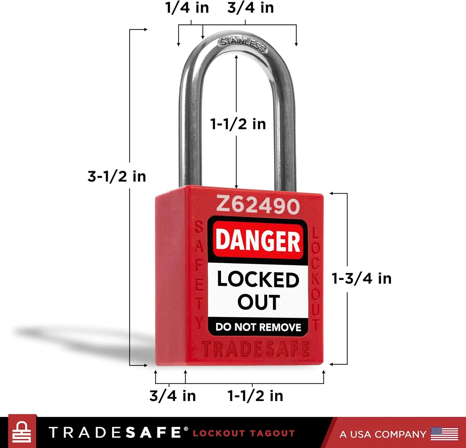 TRADESAFE Lockout Tagout Locks Set - 20 Red Keyed Alike Padlocks, 2 Keys Per Lock, OSHA Compliant Loto Locks for Lock Out Tag Out Stations, Premium Grade