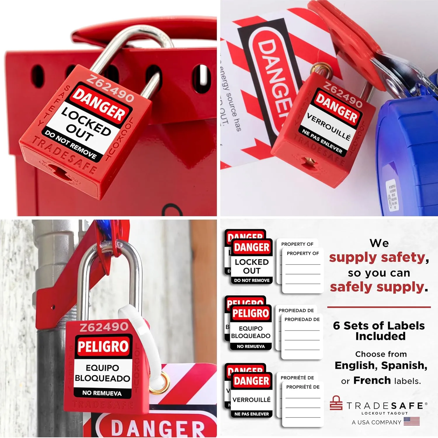 TRADESAFE Lockout Tagout Locks Set - 20 Red Keyed Alike Padlocks, 2 Keys Per Lock, OSHA Compliant Loto Locks for Lock Out Tag Out Stations, Premium Grade
