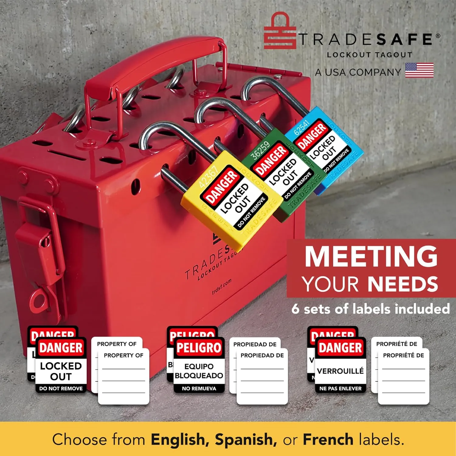 TRADESAFE Lockout Tagout Locks Set - 20 Red Keyed Alike Padlocks, 2 Keys Per Lock, OSHA Compliant Loto Locks for Lock Out Tag Out Stations, Premium Grade