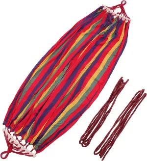 Travel Hammock Portable Striped Canvas Hammock for Outdoor Activities Hiking Camping and Backyard Relaxation