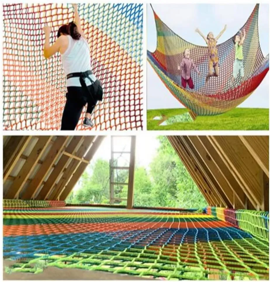 Tree House net Playground Climbing Cargo Net Climbing Cargo Net Rope Bridge Net for Tree House Treehouse net Monkey Bar Polyester Double Layers Cargo Net Climbing Outdoor