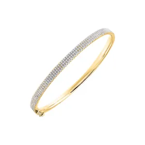 Triple Row Pave Bangle Bracelet