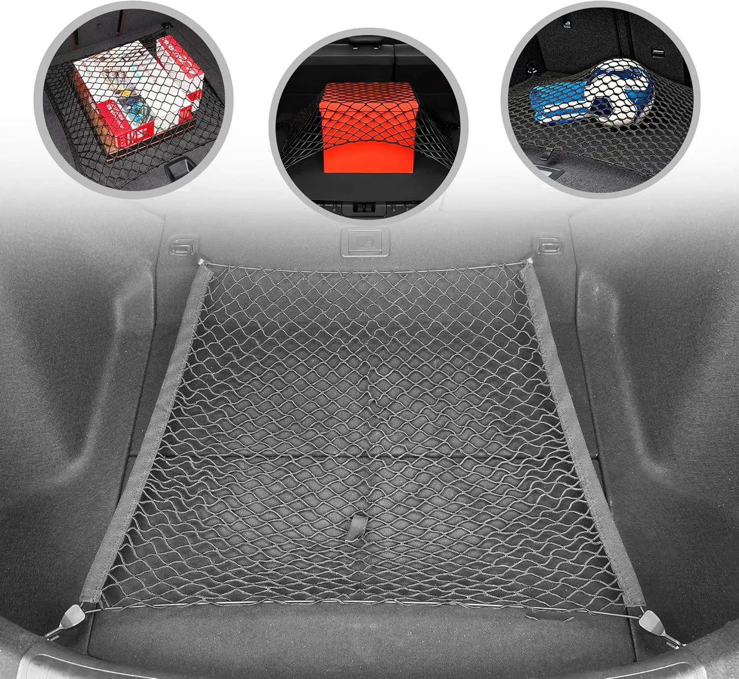 Trunknets Inc Floor Style Trunk Cargo Net for Honda Civic Hatchback 5 Door 2017 2018 2019 2020 2021