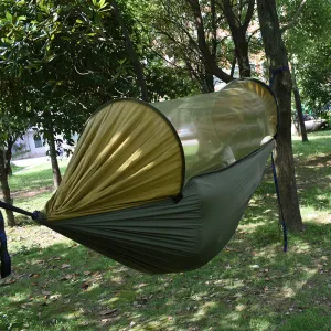 Ultimate Survival Hammock with Fly Net, Steel Buckles, Loop Straps & Storage Bag