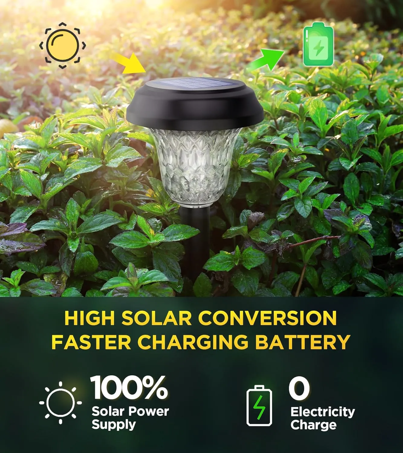 Ultra Bright Solar Lights Outdoor Waterproof 8 Pack, 100% Faster Charge Solar Lights for Outside with Vibrant Mandala Pattern, Solar Pathway Garden Lights Up to 12H Auto On/Off