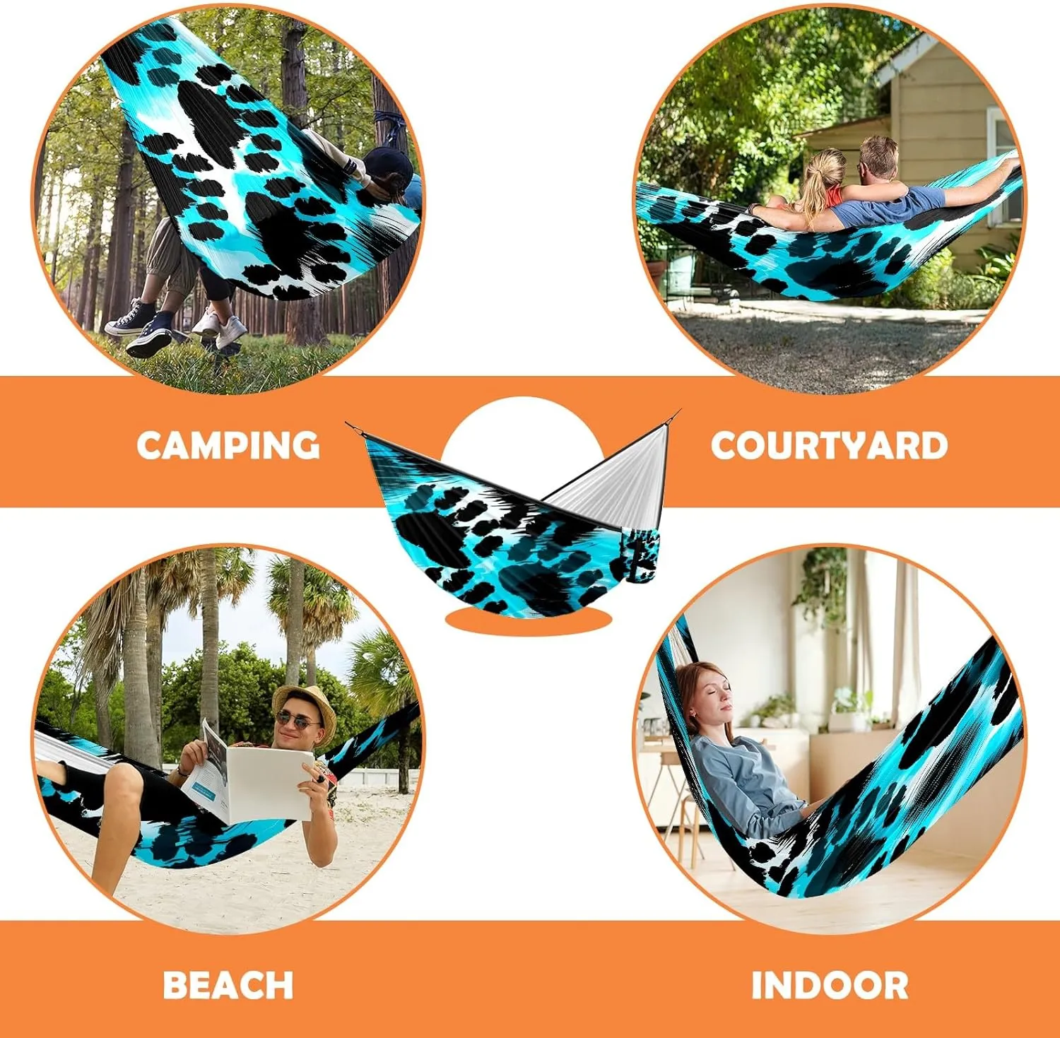 Ultra-Durable Portable Hammock for Camping Outdoor Enthusiasts Lightweight Travel Hammock Quick Setup Garden and Tree Hammock Paw Print Ideal for Backpacking, Hiking & Relaxation