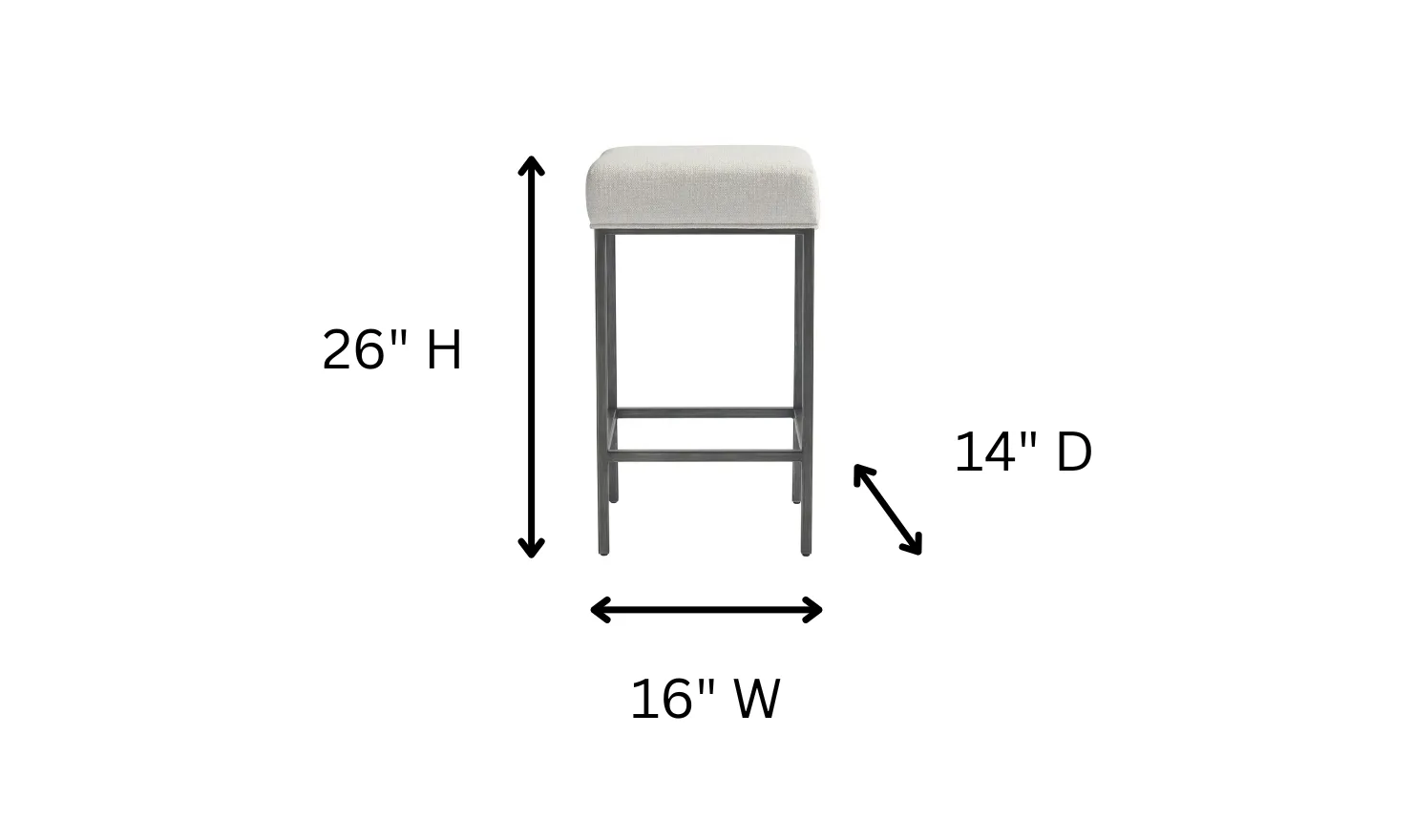 Universal Furniture Essence Console Stool with Metal Legs