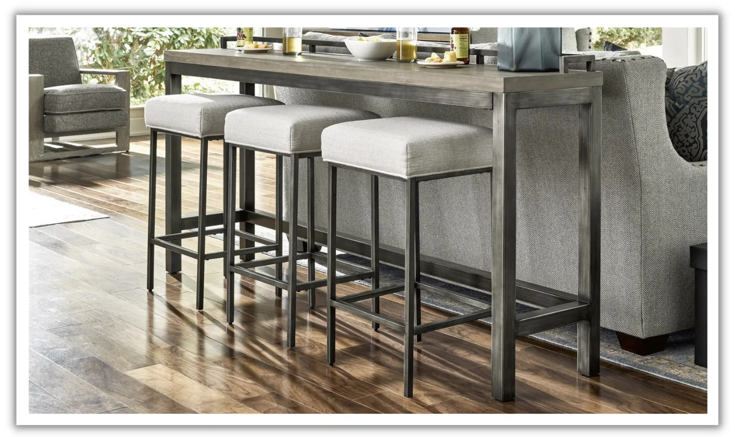 Universal Furniture Essence Console Stool with Metal Legs