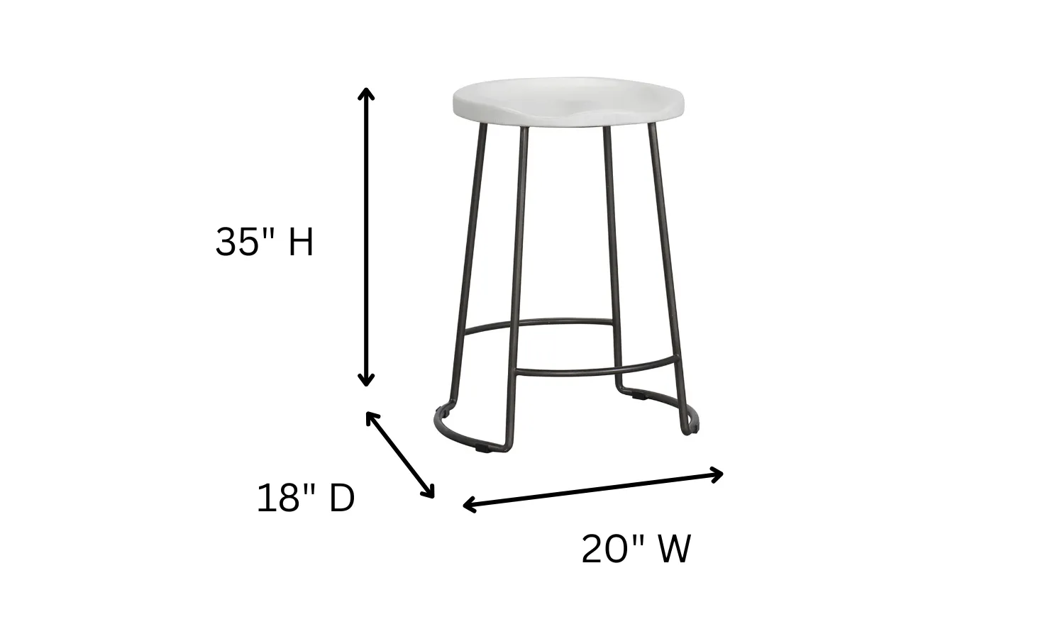 Universal Furniture Reid White Counter Stool with Metal Base