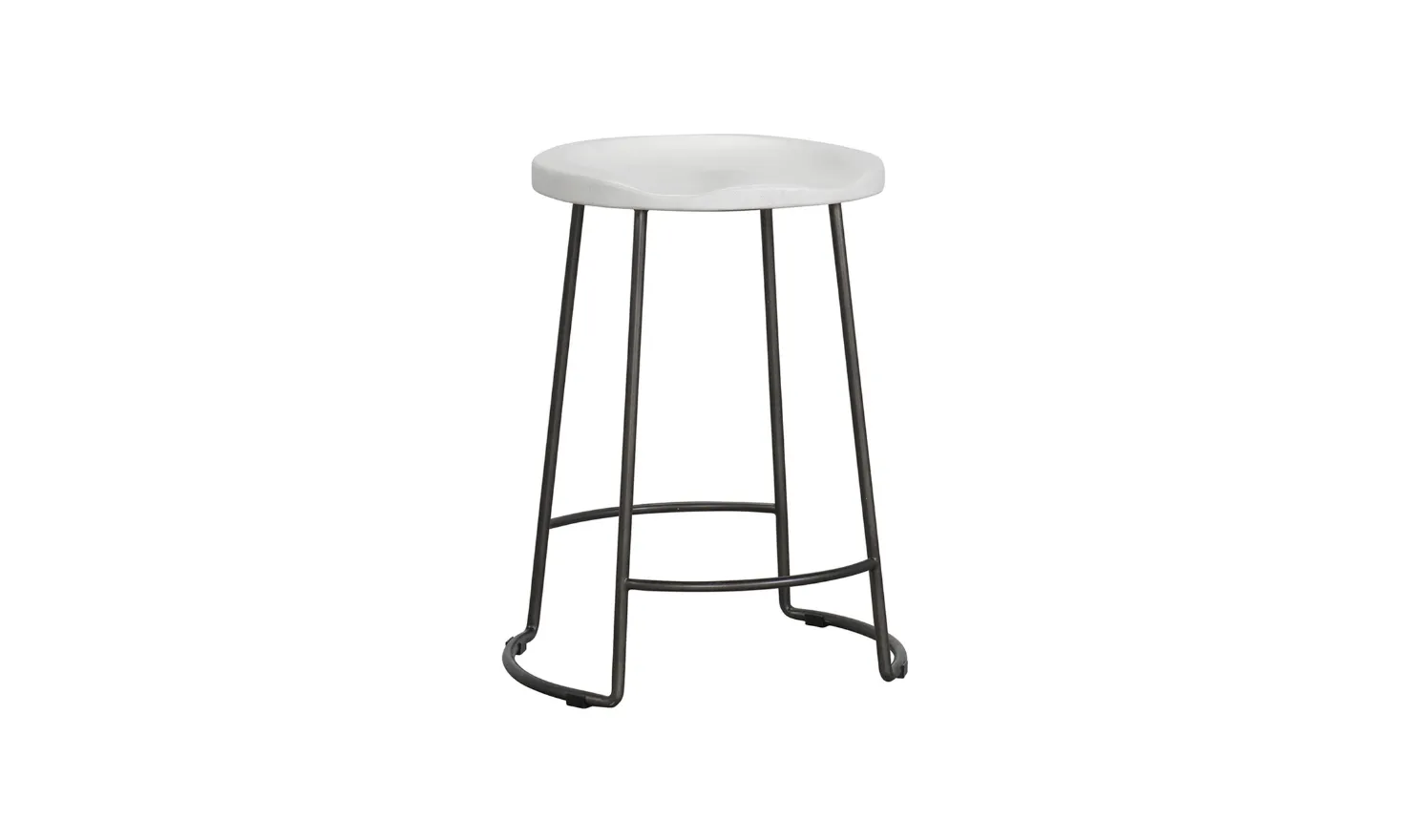 Universal Furniture Reid White Counter Stool with Metal Base