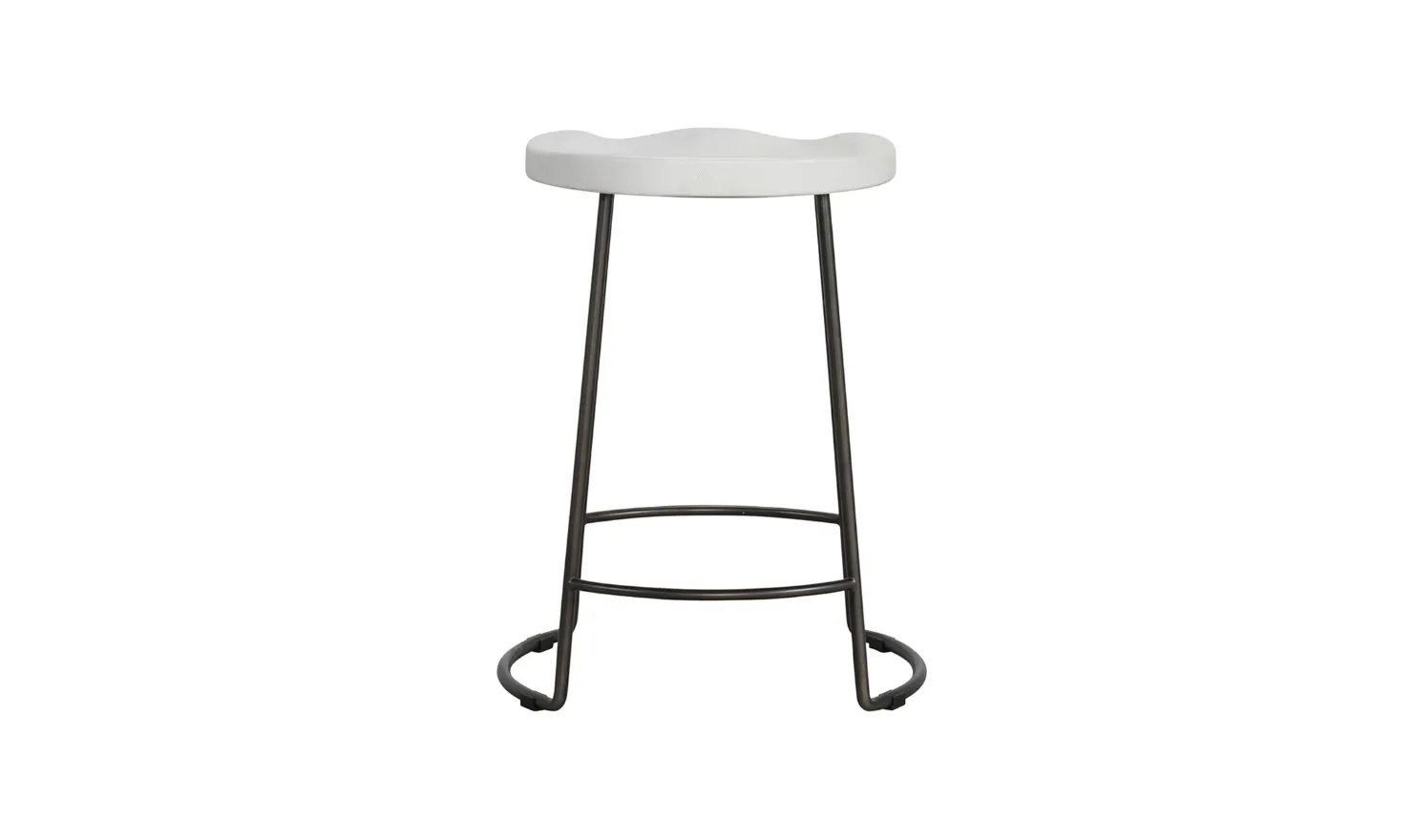 Universal Furniture Reid White Counter Stool with Metal Base