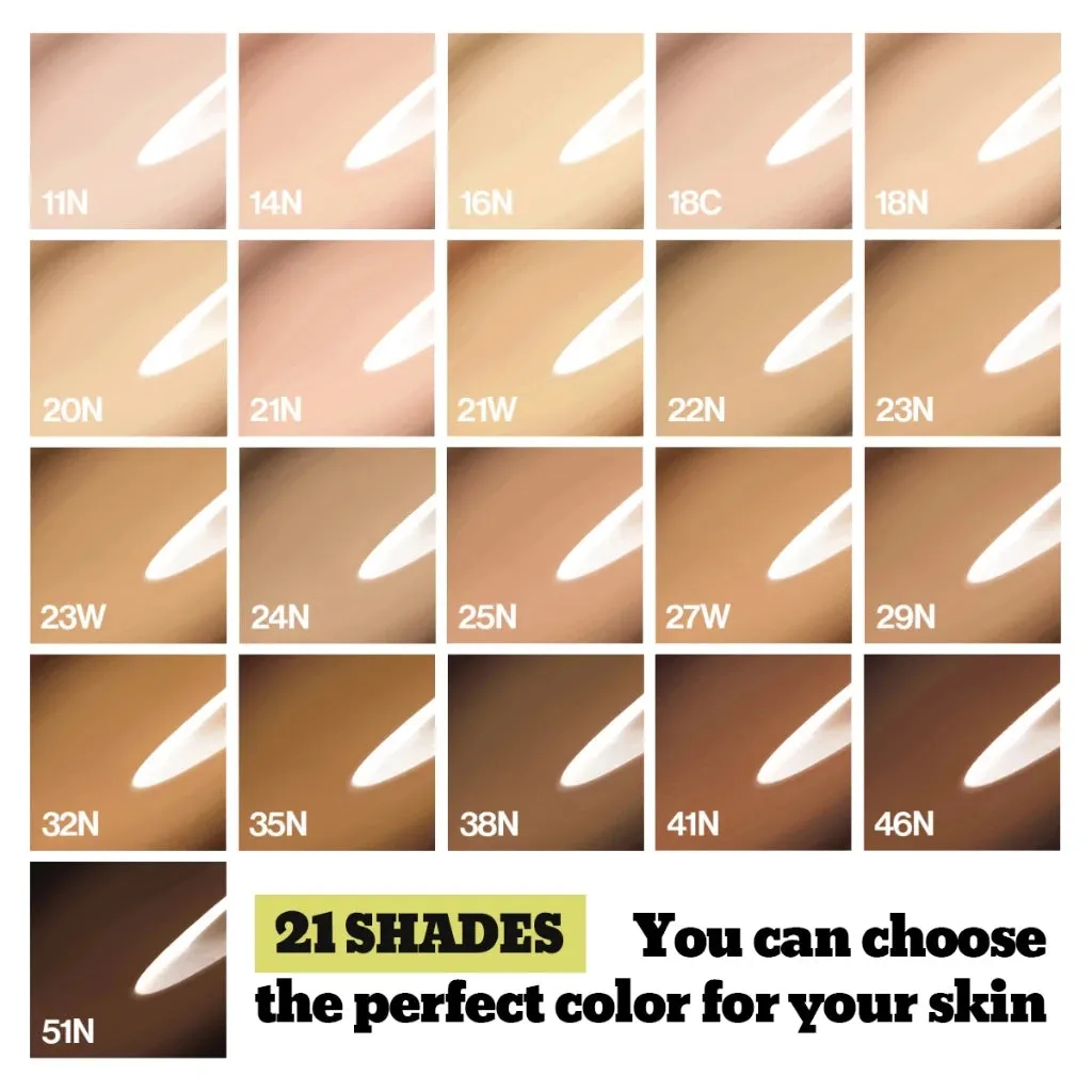 Unleashia Satin Wear Healthy Green Cushion Refill SPF 30 PA   15g * 21 colors