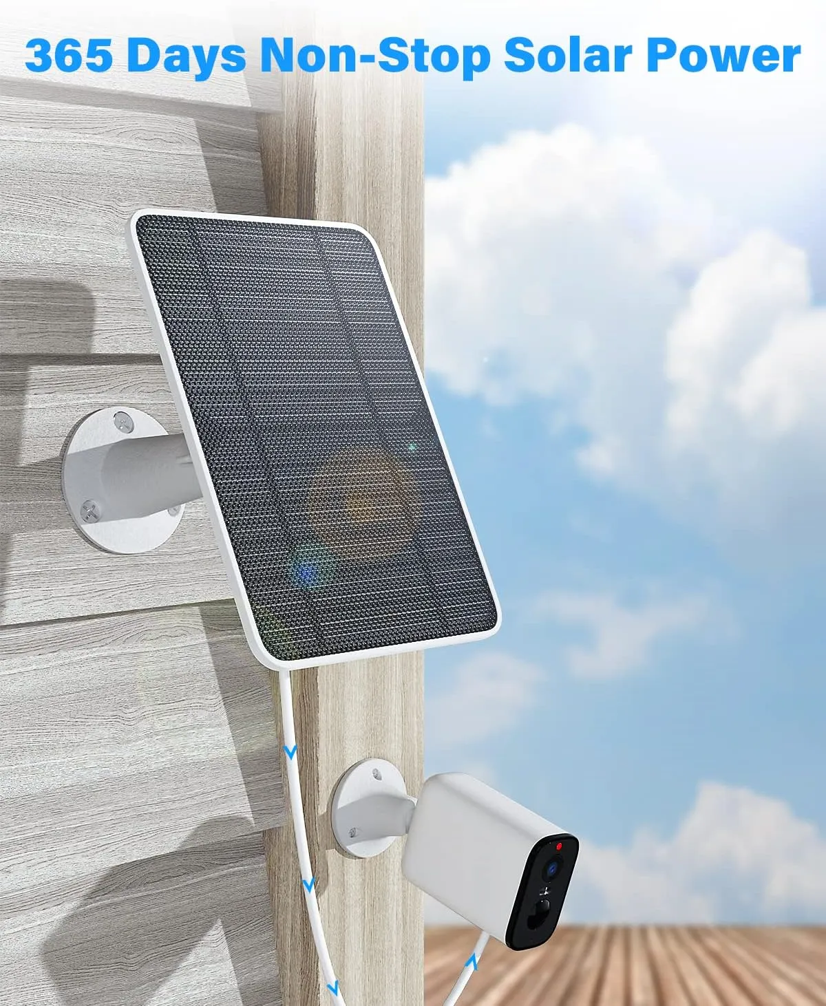 Upgraded Solar Panel Charging Compatible with Arlo Pro 4, Pro 3, Ultra 2, 4W Solar Panel with 9.8ft Charging Cable, IP65 Waterproof, Includes Secure Wall Mount, 4 Pack