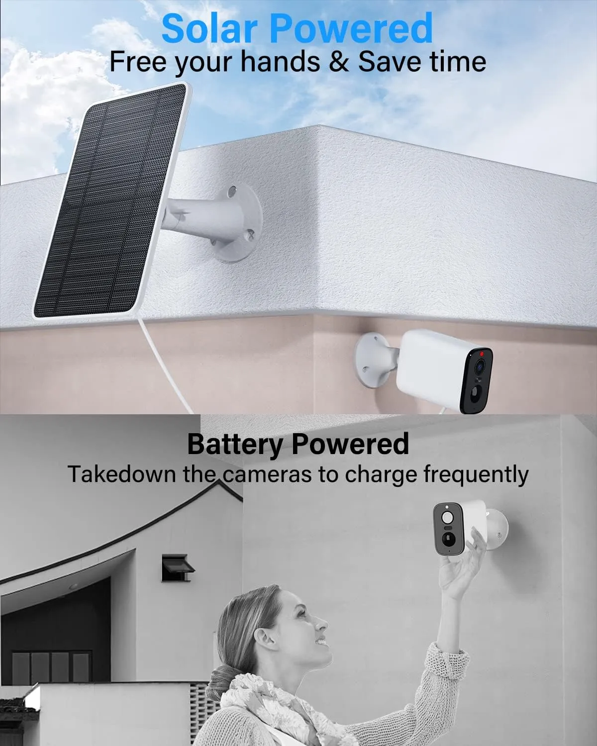 Upgraded Solar Panel Charging Compatible with Arlo Pro 4, Pro 3, Ultra 2, 4W Solar Panel with 9.8ft Charging Cable, IP65 Waterproof, Includes Secure Wall Mount, 4 Pack