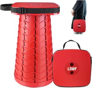 Upgraded Square Folding Stool, Max Load Capacity 485lbs, Portable Collapsible Stool Seat, Telescoping Foldable Retractable Stool for Adult Camping Fishing Outdoor BBQ