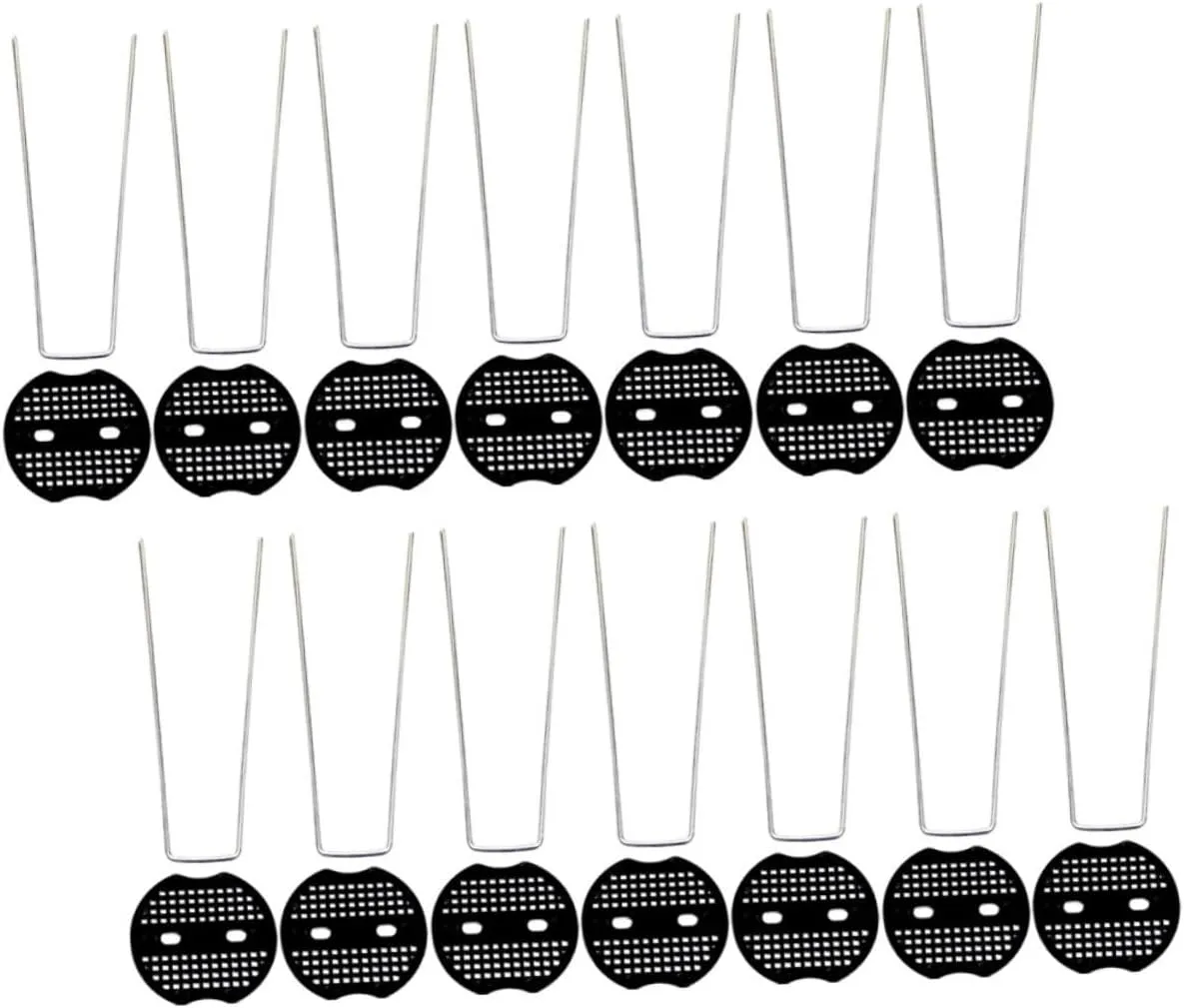 UPKOCH 15sets U-Shaped Ground Stakes Durable Outdoor Fixing Stakes Washers for Tents Tarps and Landscaping Projects Heavy-Duty Weather Resistant Garden Tools